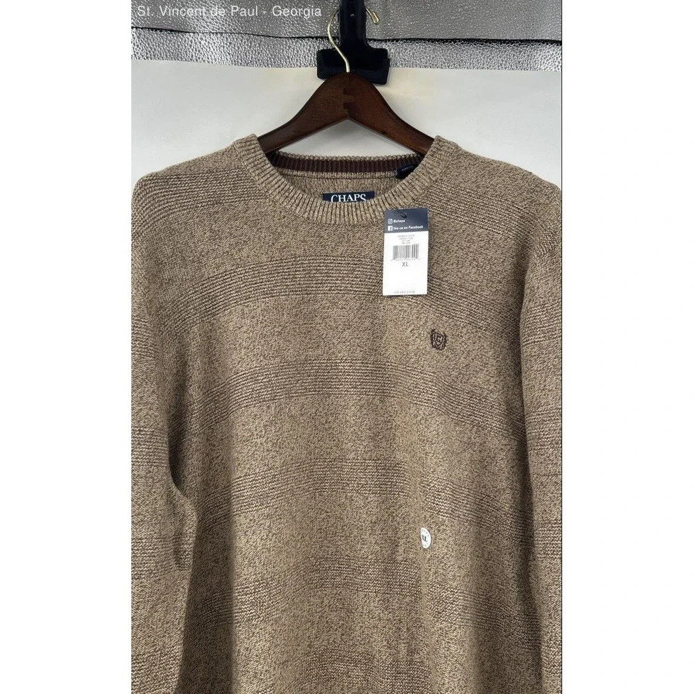 Chaps Tight Knit Sweater Men's Size XL Brown NWT Preppy Casual